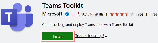 Screenshot shows the Install option.